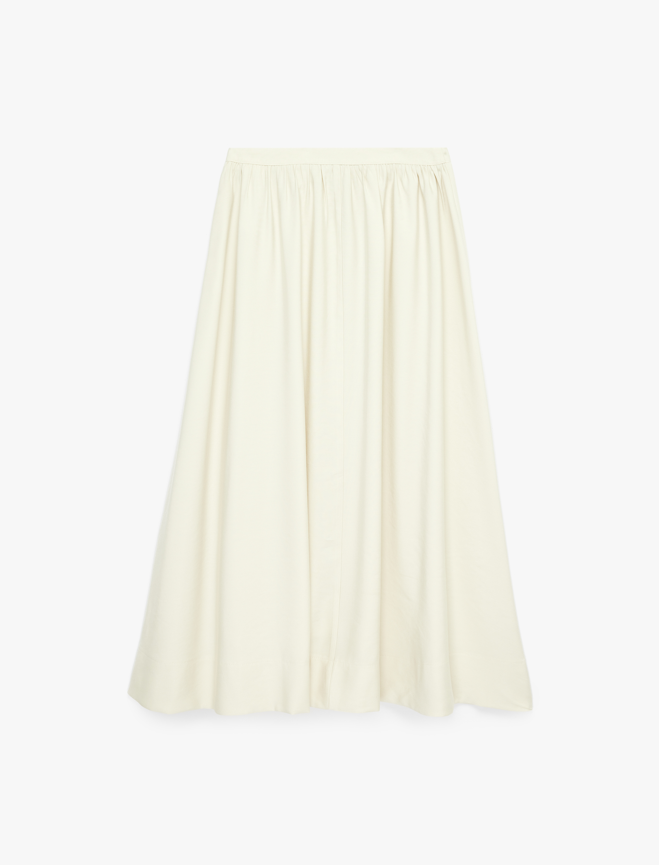   Viskon Kupro Kumaş Bol Kalıp Midi Kloş Etek