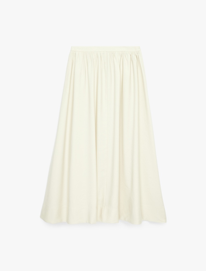  Viskon Kupro Kumaş Bol Kalıp Midi Kloş Etek