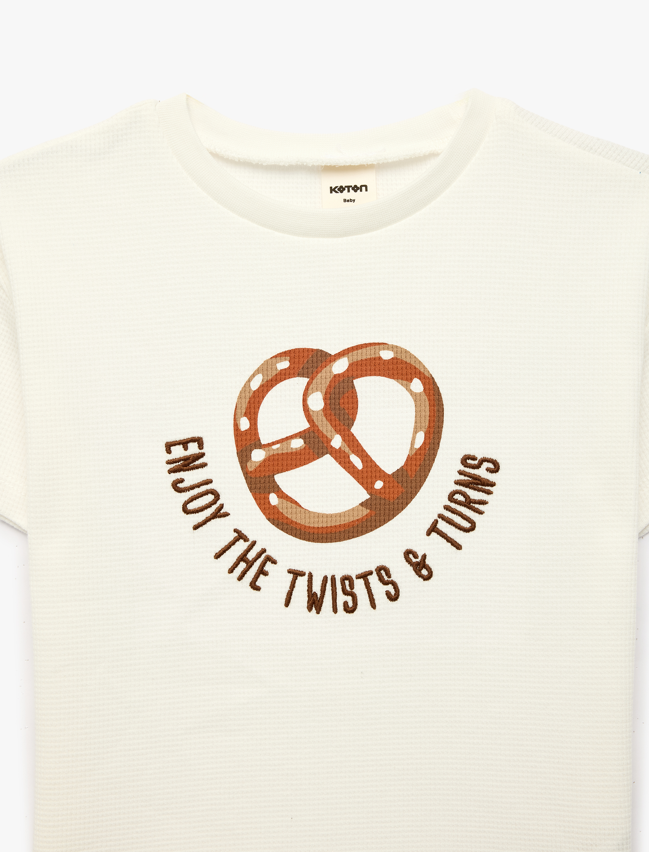  Erkek Bebek Nakışlı Kısa Kollu Bisiklet Yaka Oversize Pamuklu Tişört