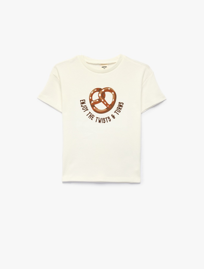 Erkek Bebek Nakışlı Kısa Kollu Bisiklet Yaka Oversize Pamuklu Tişört