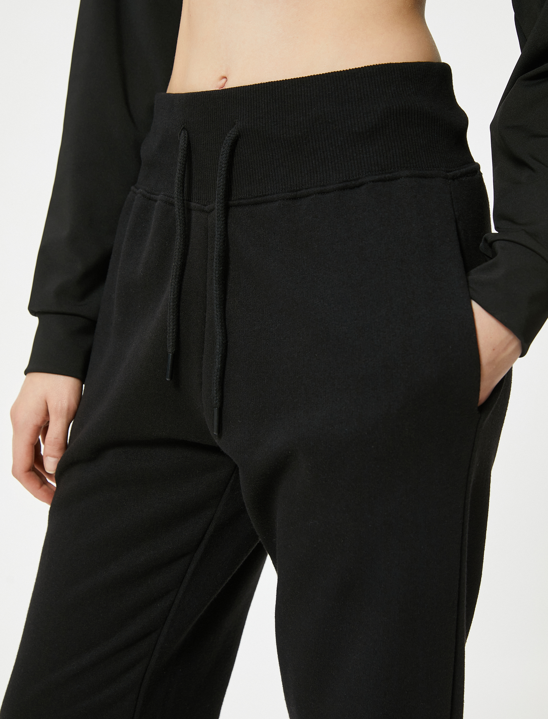   Spor Eşofman Altı Jogger Beli Bağcıklı Yüksek Bel