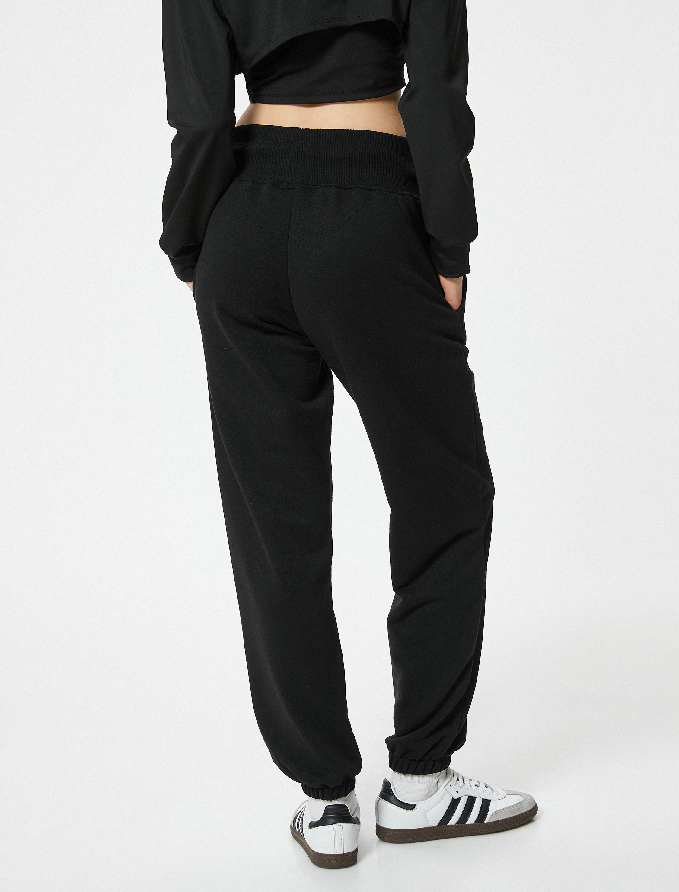   Spor Eşofman Altı Jogger Beli Bağcıklı Yüksek Bel