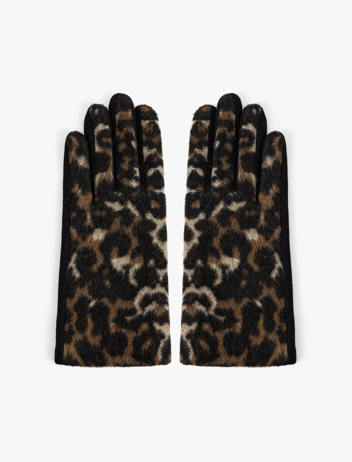 Kadın Eldiven Leopar Desenli