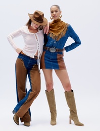 Taşlı Bant Detaylı Kovboy Şapkası