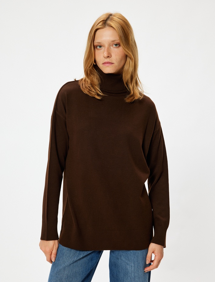  Oversize Triko Balıkçı Yaka Kazak Uzun Kollu