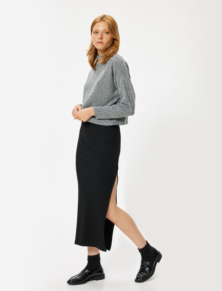  Dik Yaka Tişört Kaşkorse Uzun Kollu Yumuşak Dokulu