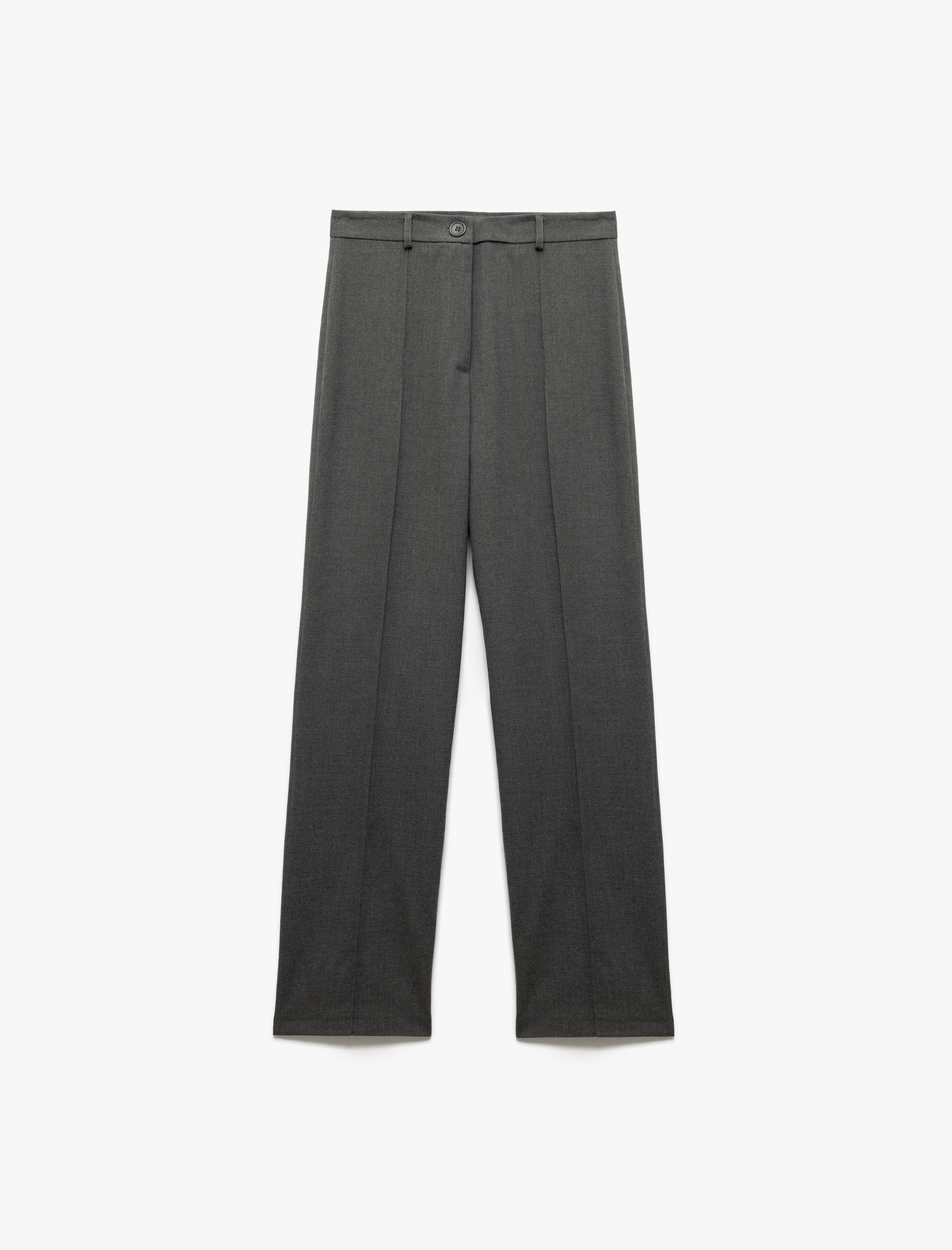   Cepli Standart Bel Düz Bol Paça Kumaş Pantolon