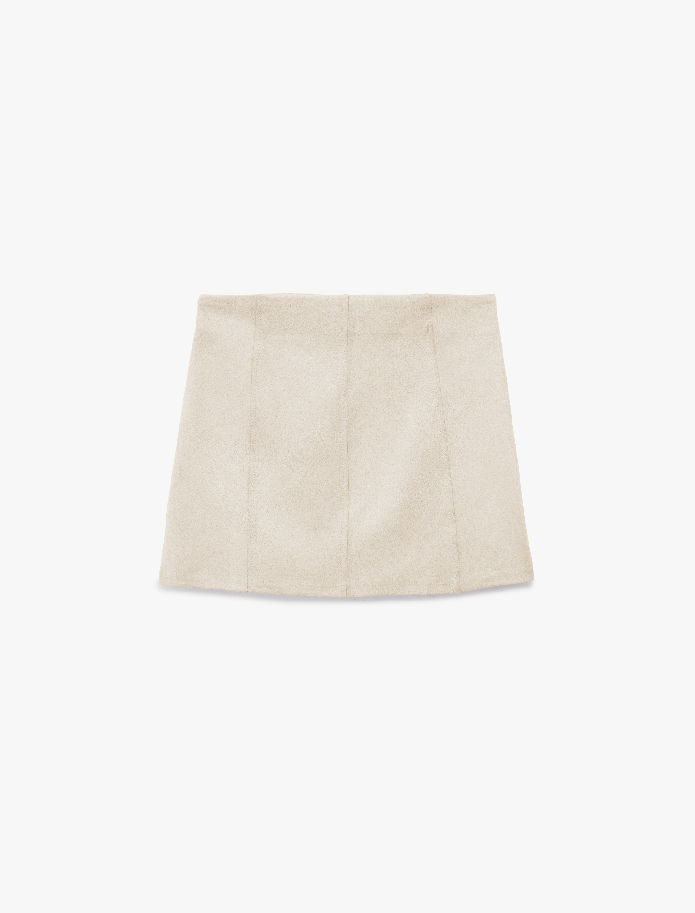   A Kesim Standart Bel Suni Süet Mini Etek