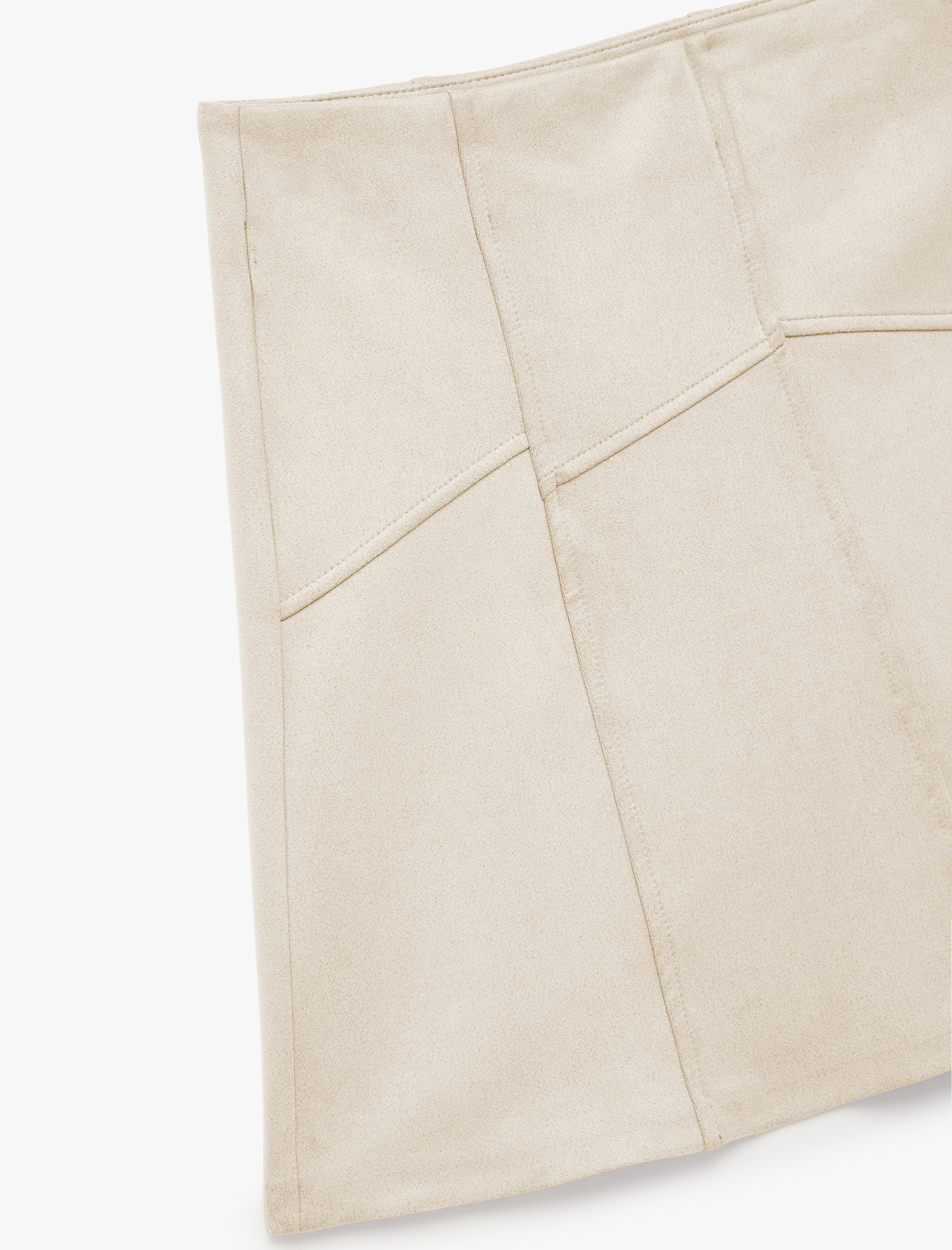   A Kesim Standart Bel Suni Süet Mini Etek