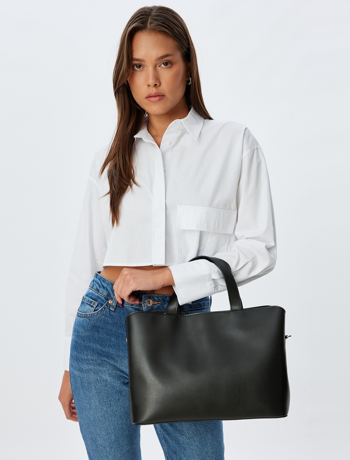 Kadın Tote Çanta Suni Deri Askılı Saplı