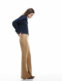 Suni Süet Pantolon İspanyol Paça