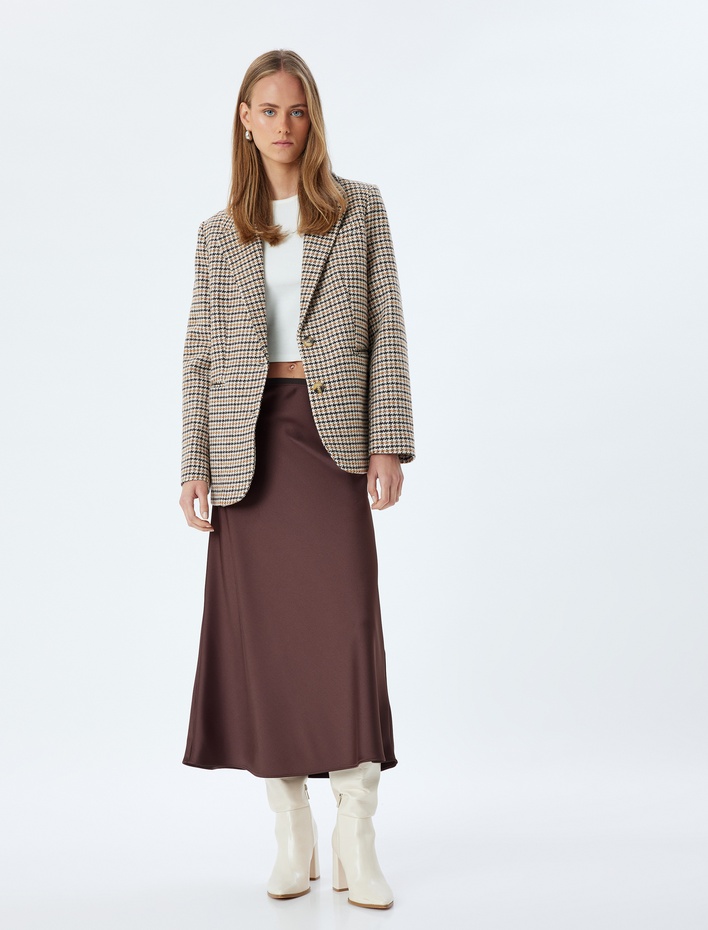  Midi Boy Saten Etek A Kesim Slim Fit