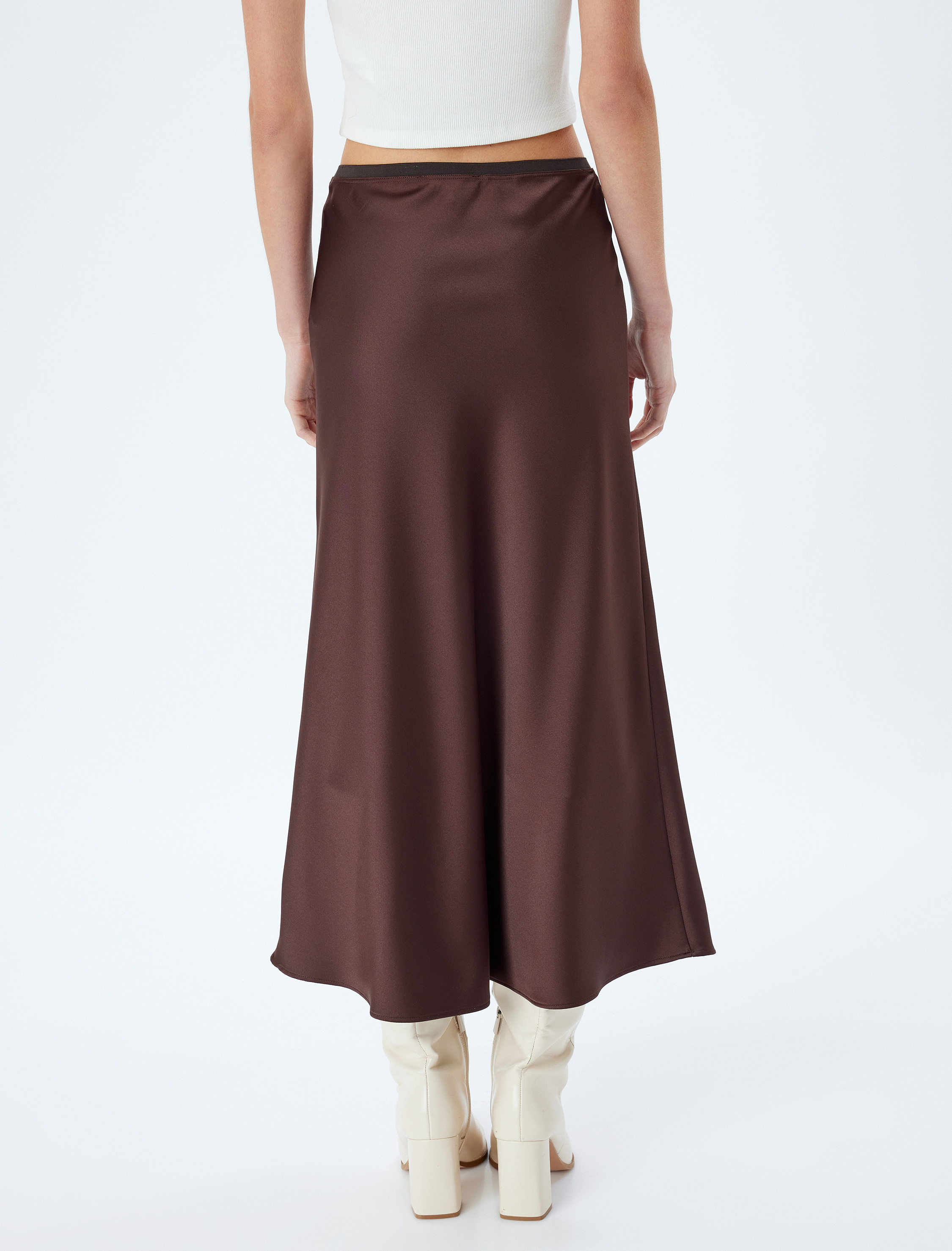   Midi Boy Saten Etek A Kesim Slim Fit