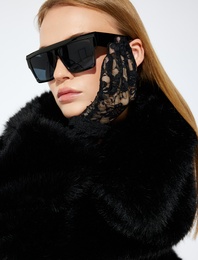 Uzun Tül Dantel Eldiven Transparan - Koton X Sibil Çetinkaya