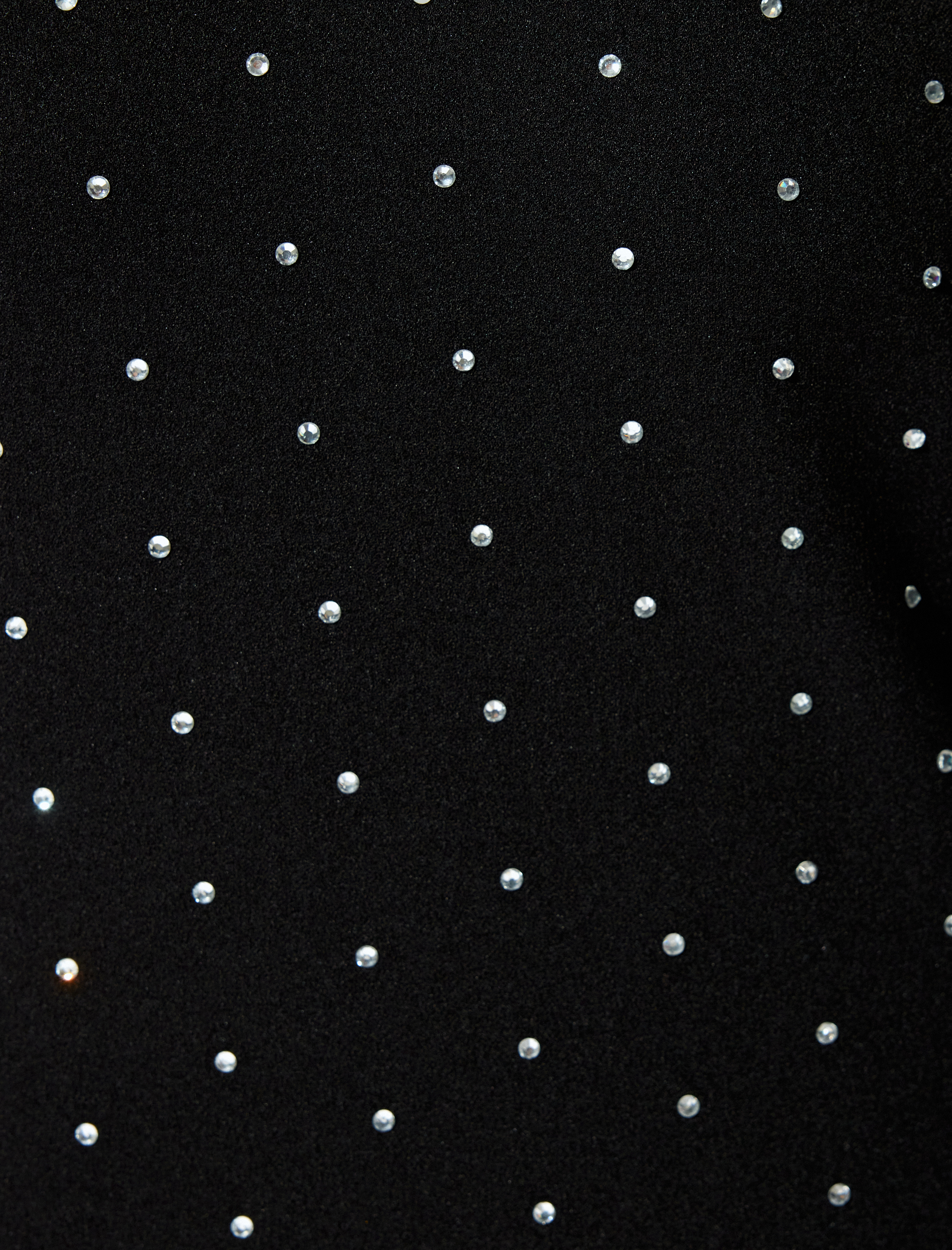   Straplez Kalem Elbise Taşlı Slim Fit Krep Scuba Kumaş