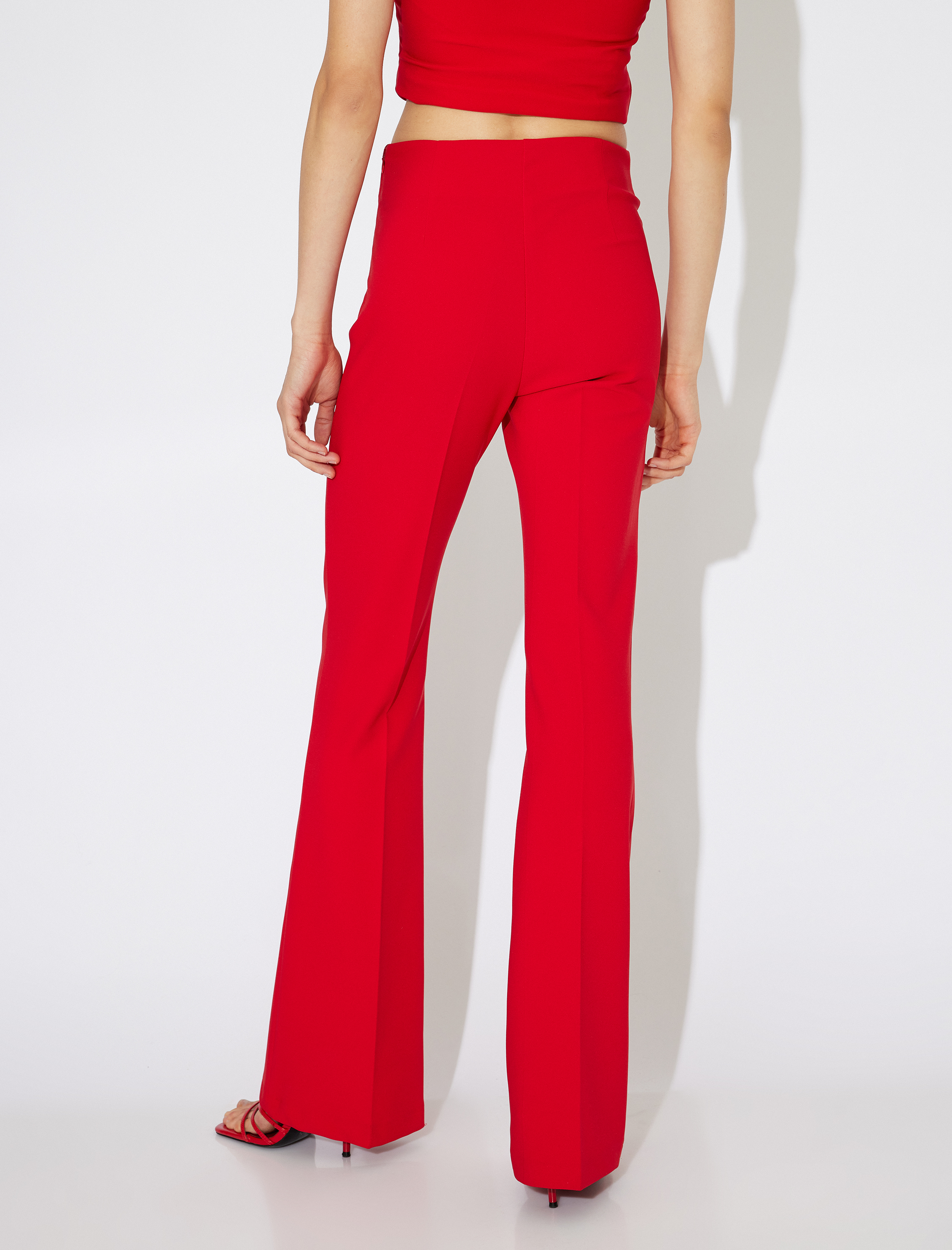   Yüksek Bel İspanyol Paça Kumaş Pantolon