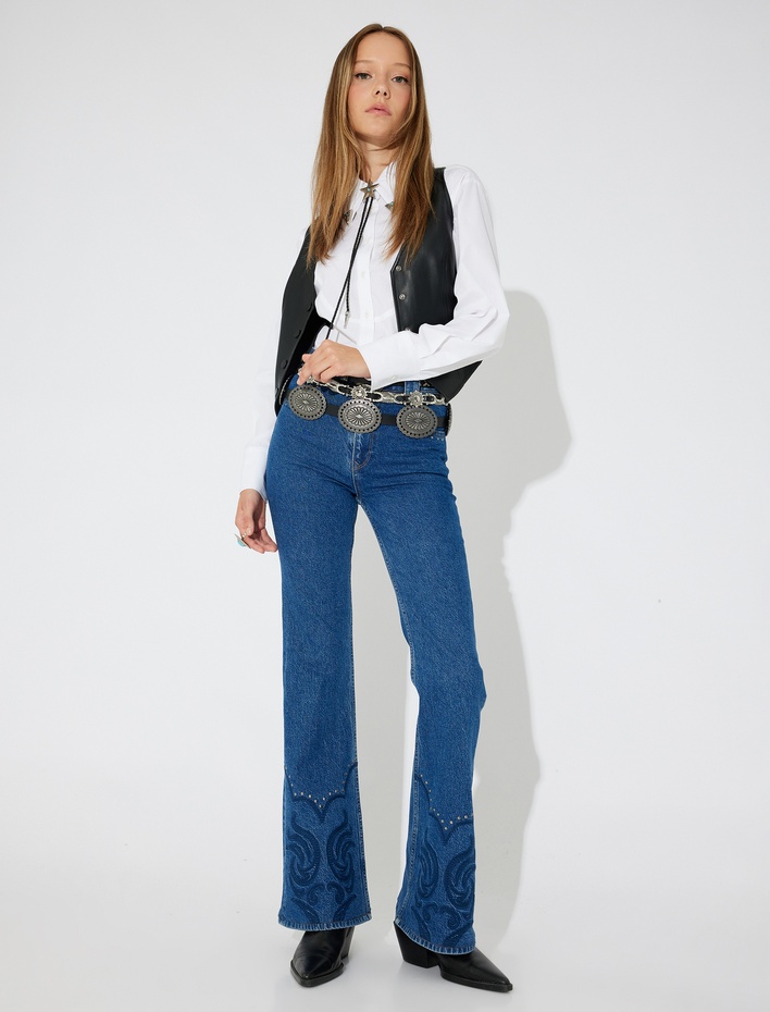  Düğmeli V Yaka Suni Deri Yelek