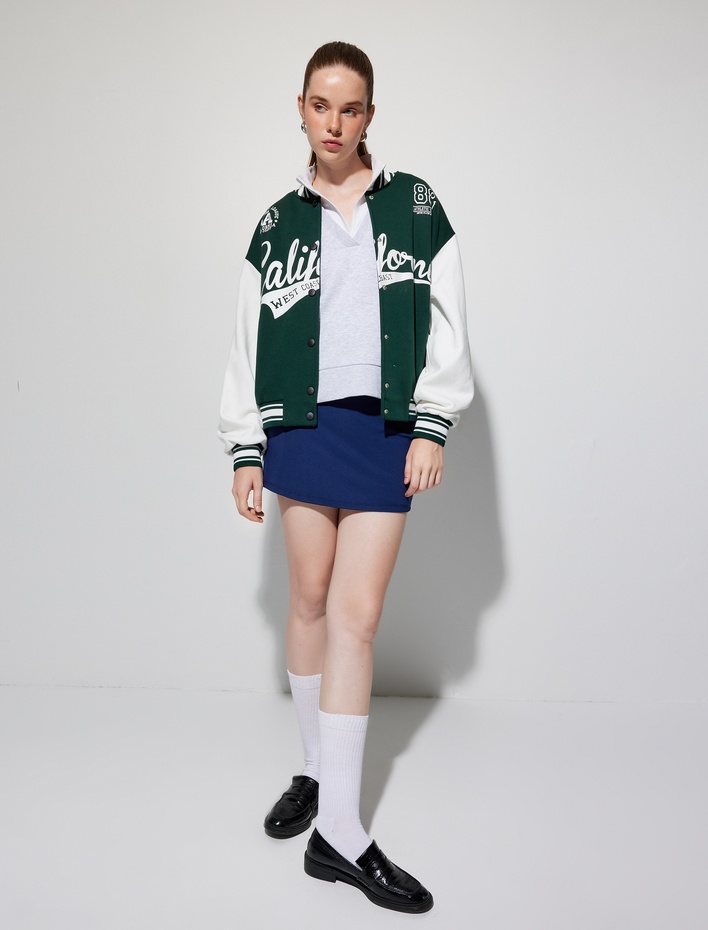  Biyeli Yüksek Bel İnterlok Spor Etek