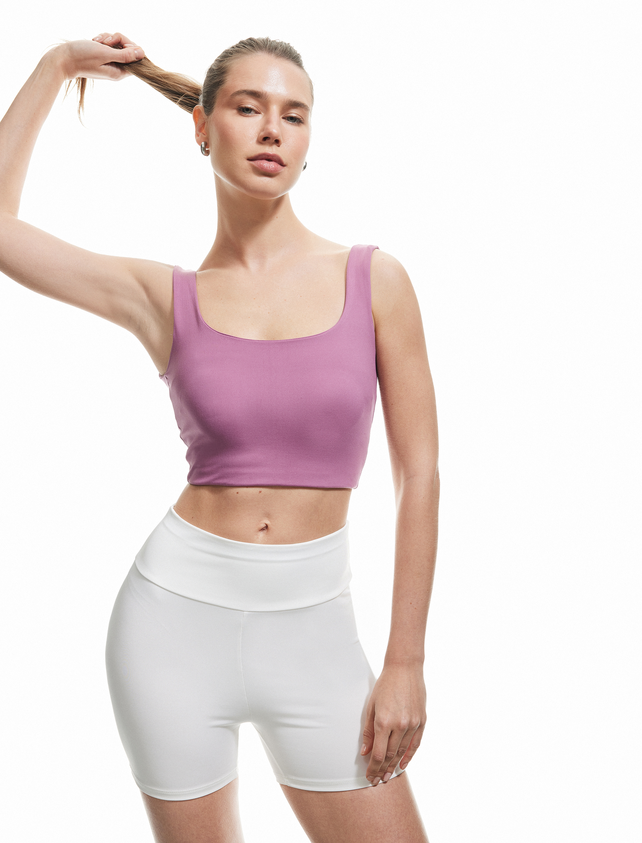   Sporcu Sütyeni U Yaka Yumuşak Tuşe Kaplı Kolsuz İnterlok