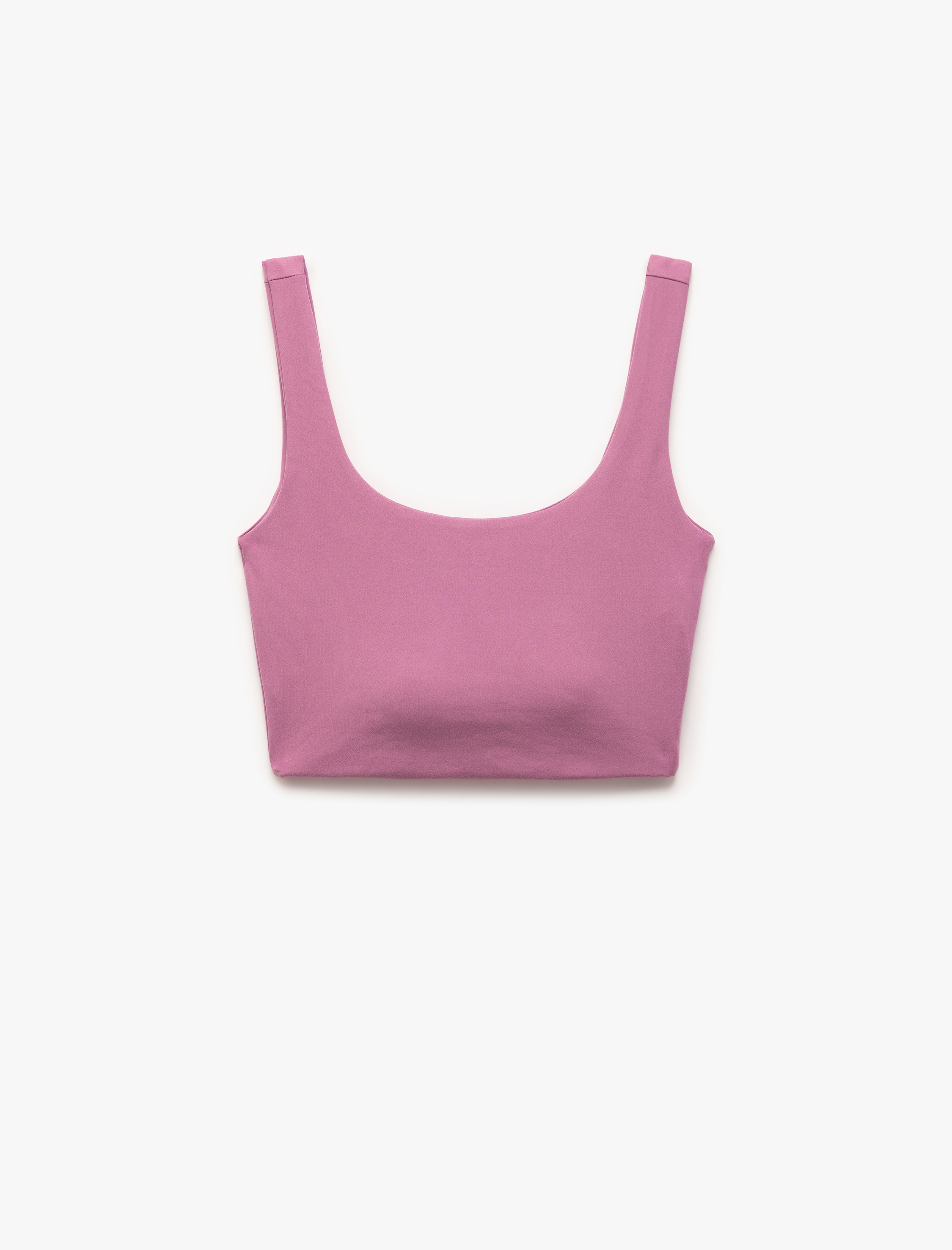   Sporcu Sütyeni U Yaka Yumuşak Tuşe Kaplı Kolsuz İnterlok