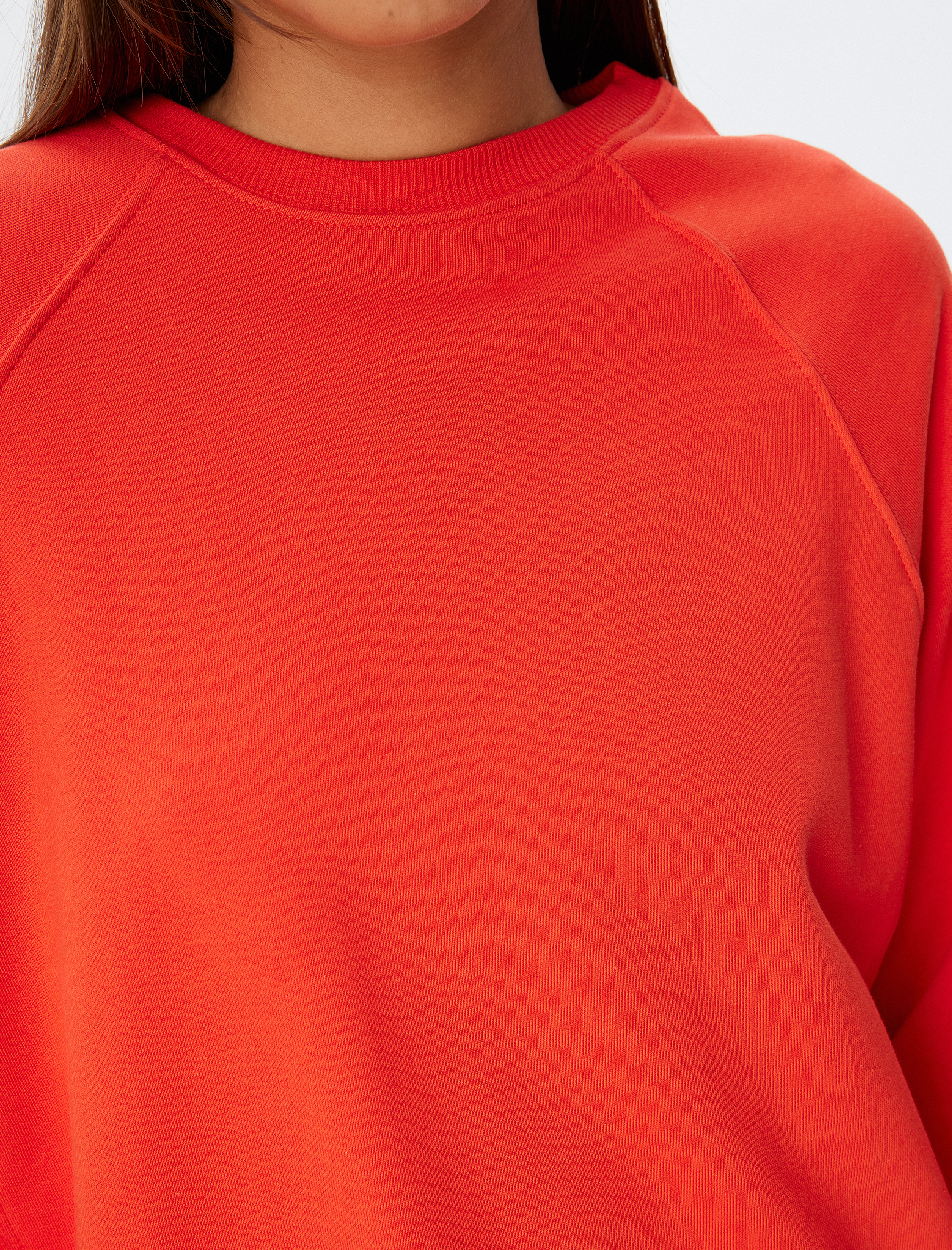   Basic Sweatshirt Bisiklet Yaka Uzun Kollu