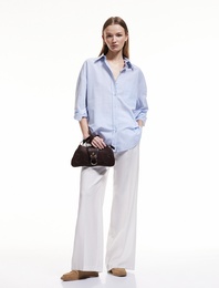 Baget Çanta Kemer Detaylı Askılı Suni Deri Fermuarlı