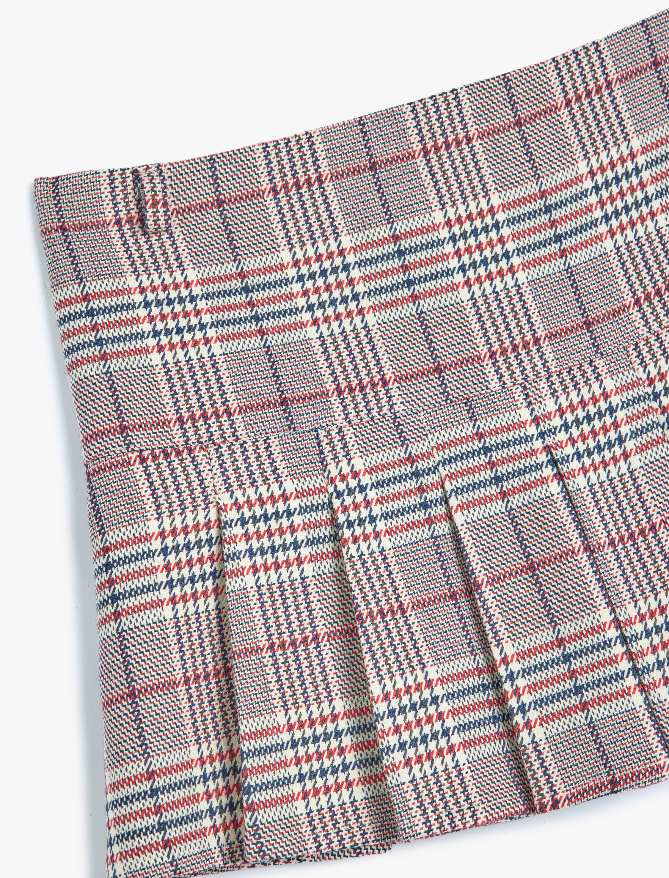   A Kesim Standart Bel Ekose Mini Pileli Etek