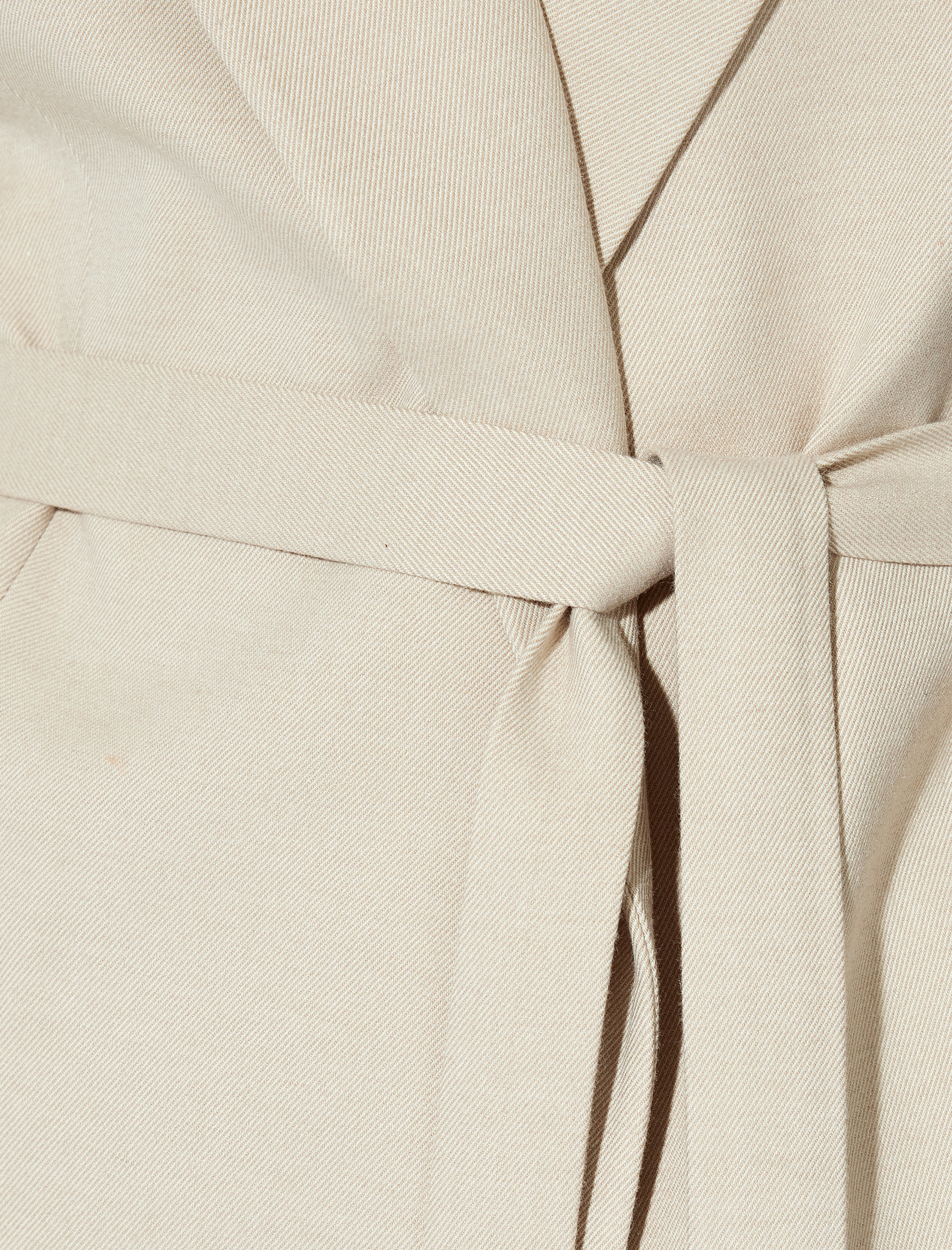   Uzun Blazer Ceket Kemer Detaylı Kapaklı Cep Detaylı