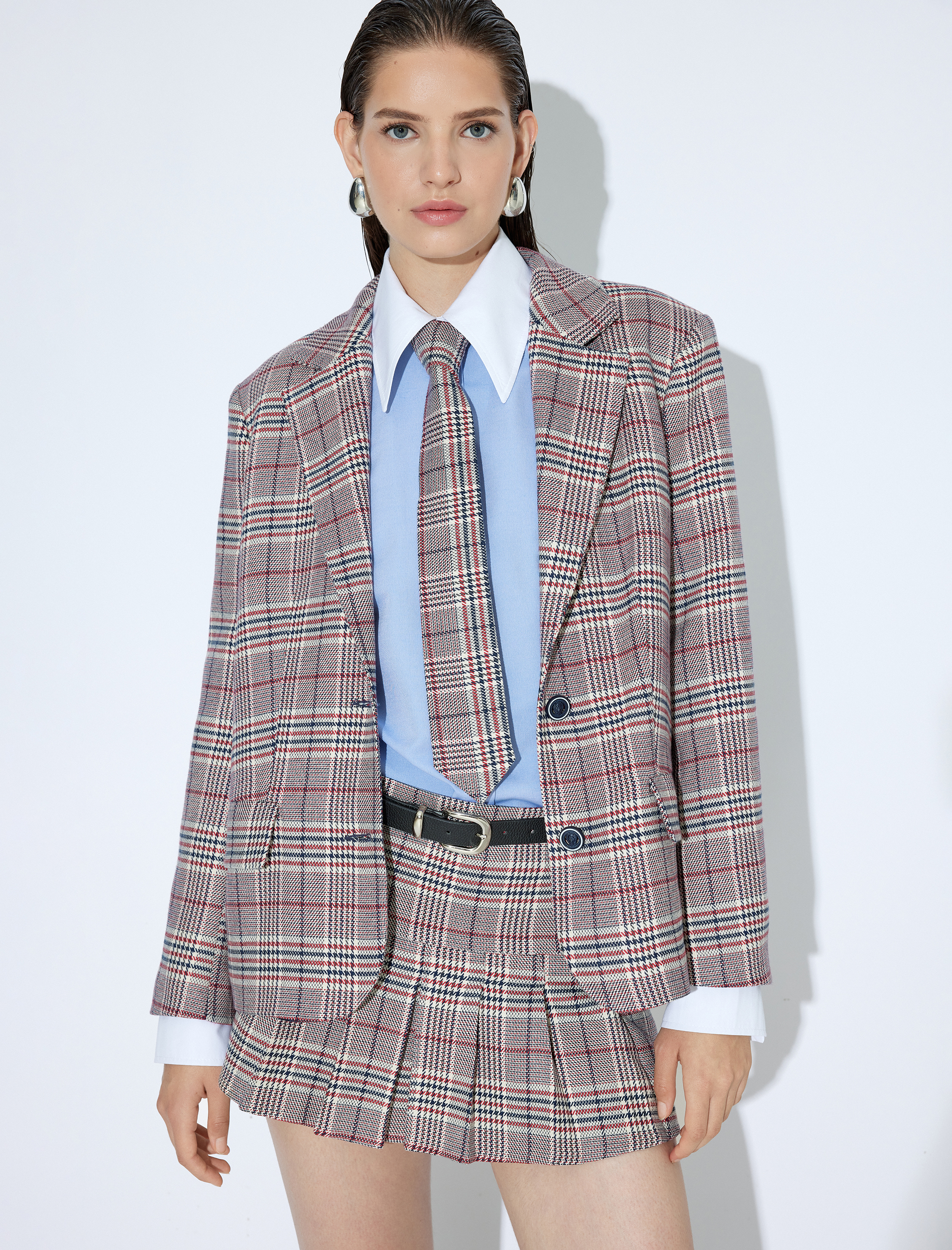   Blazer Ceket Kruvaze Düğmeli Cepli