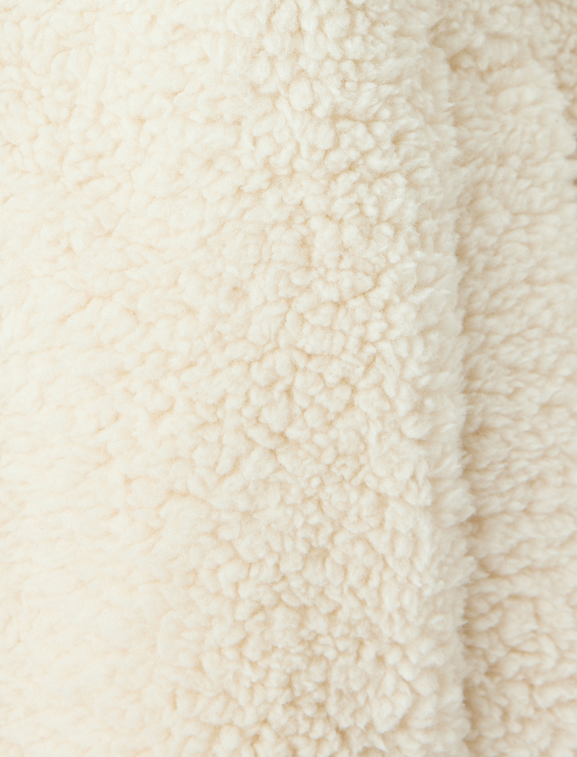   Peluş Ceket Oversize Fermuarlı Kapüşonlu Cep Detaylı