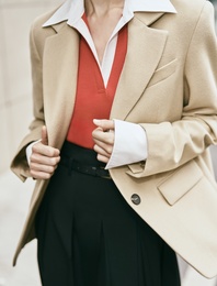 Koton X Sima Tarkan - Kapaklı Cep Detaylı Kruvaze Blazer Ceket