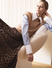 Koton X Melis Ağazat - Bisiklet Yaka Pullu Payetli Saç Örgü Süveter