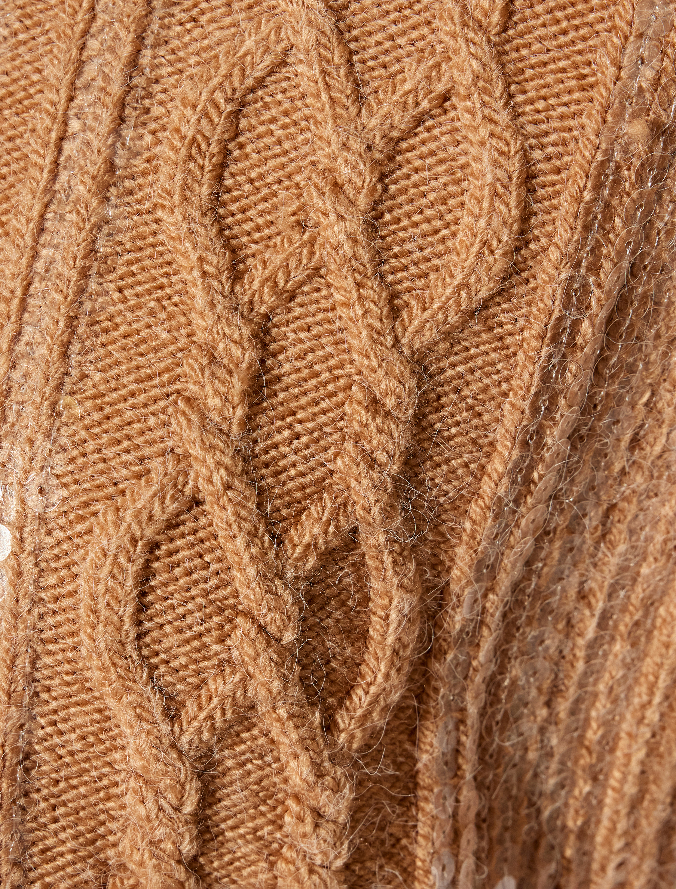   Koton X Melis Ağazat - Bisiklet Yaka Pullu Payetli Saç Örgü Süveter