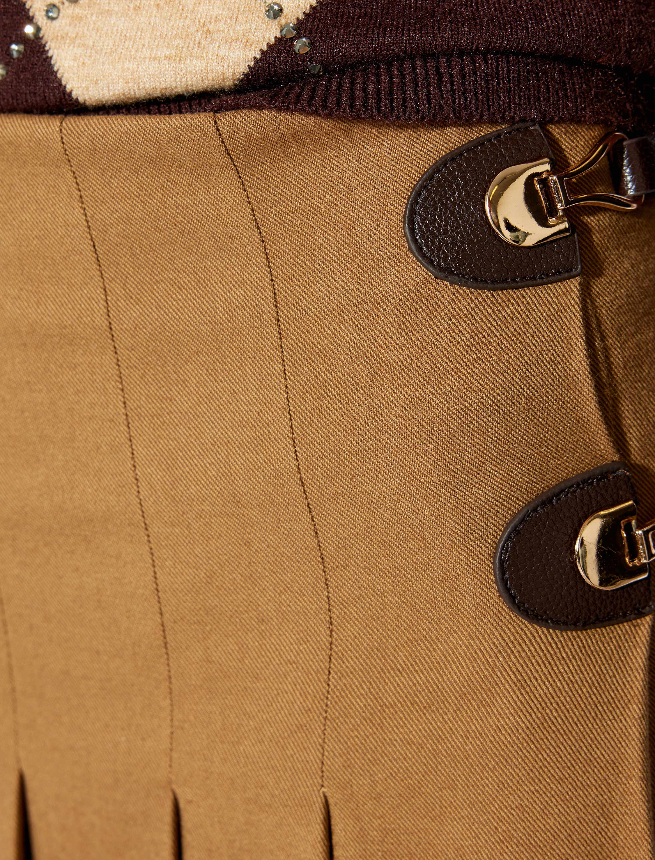   Koton X Melis Ağazat - Yırtmaçlı Yarım Kemer Detaylı Kalın Pileli Midi Boy Etek