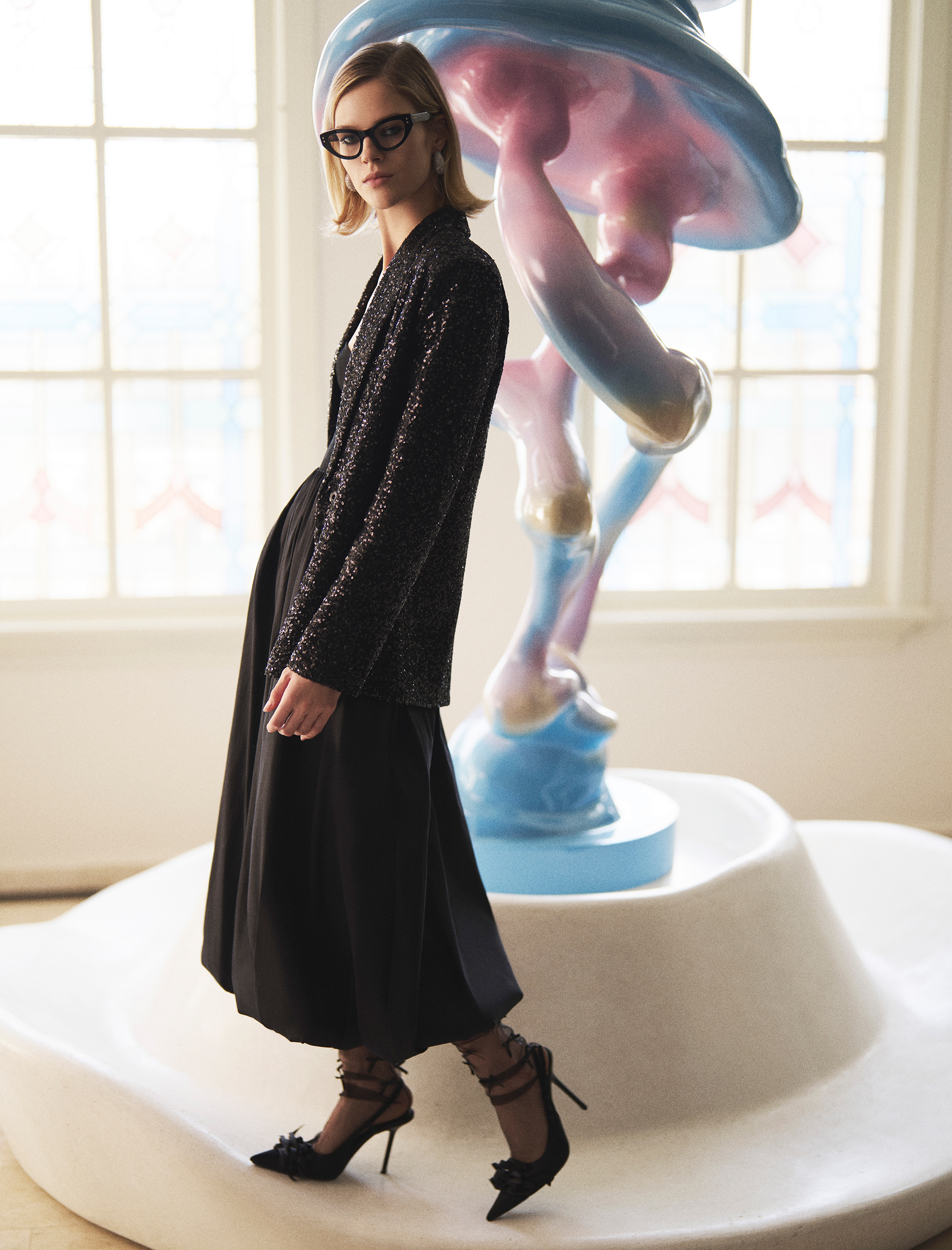   Koton X Melis Ağazat - Standart Bel Oversize Uzun Saten Balon Etek