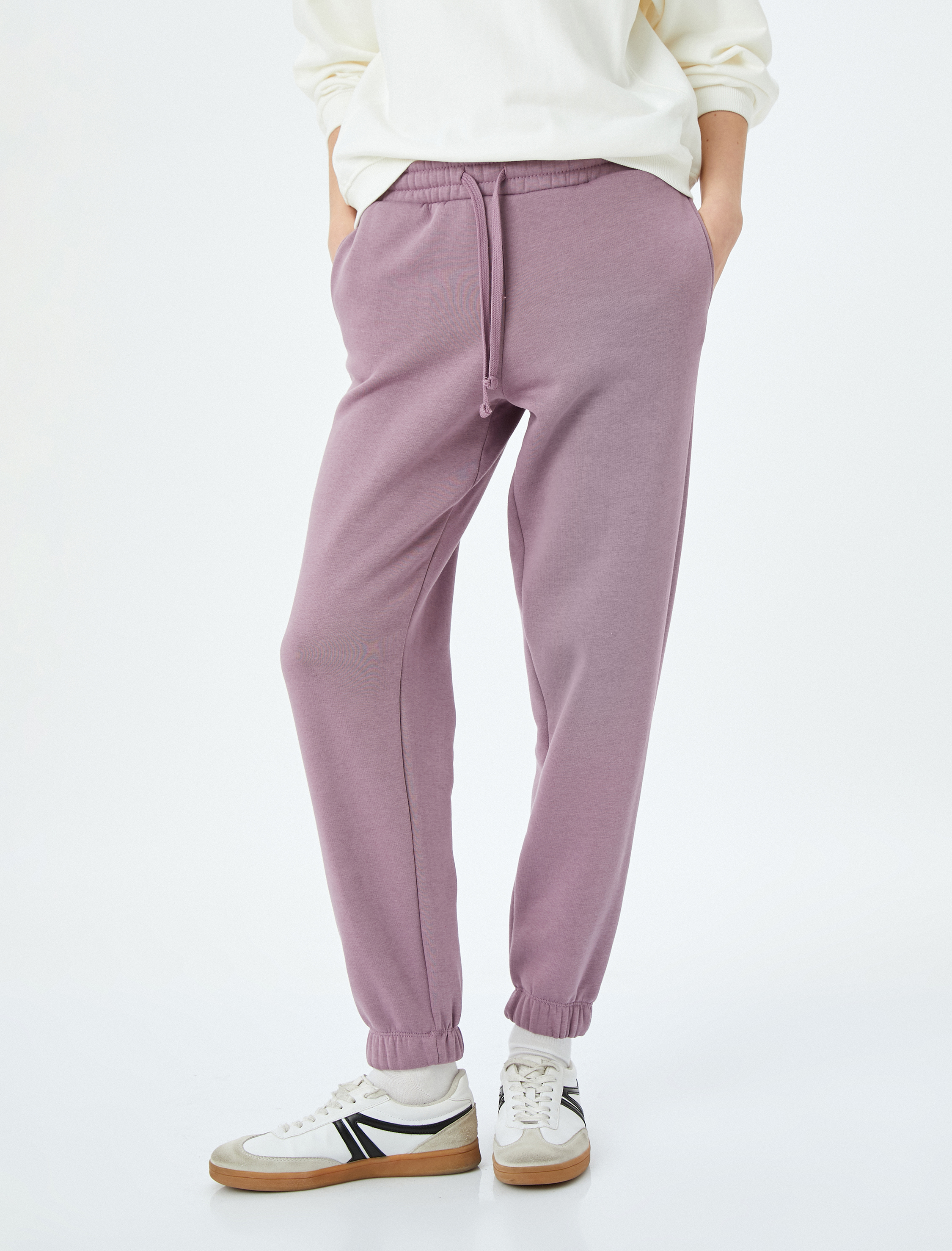   Şardonlu Yüksek Bel Bağcıklı Cepli Jogger Eşofman Altı