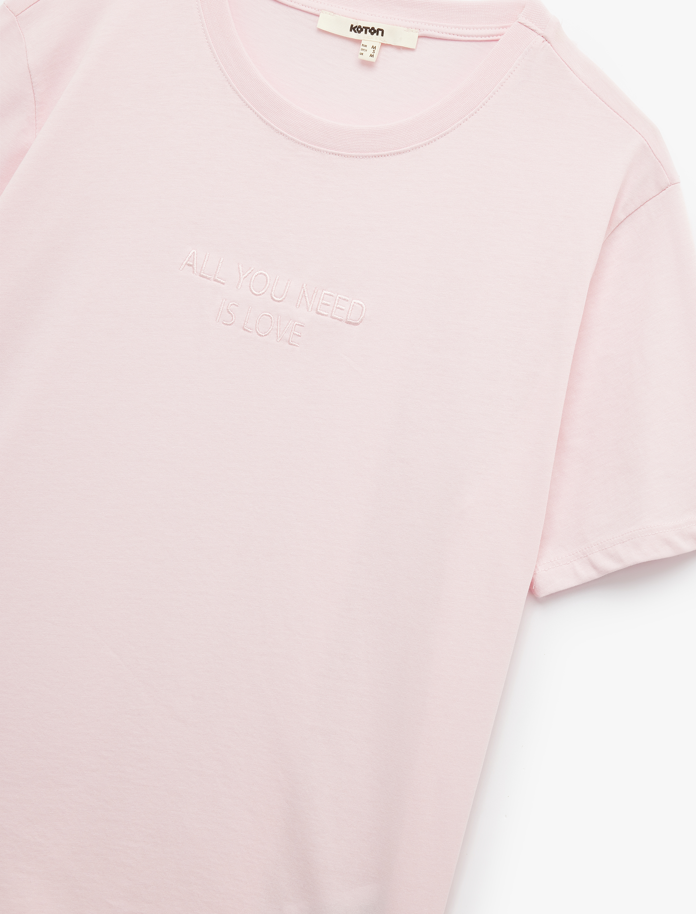   Pamuklu Bisiklet Yaka Kısa Kollu Basic Tişört