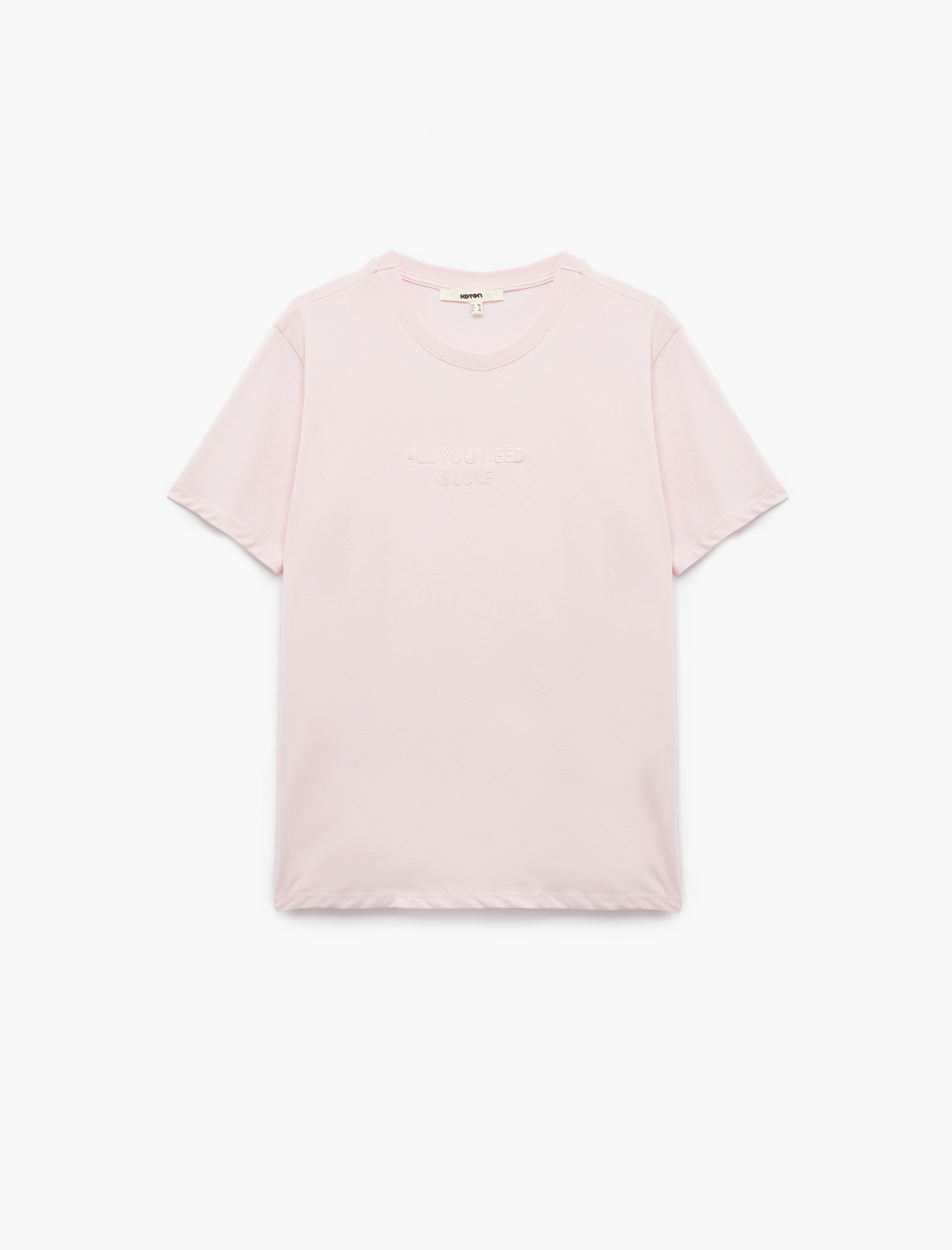   Pamuklu Bisiklet Yaka Kısa Kollu Basic Tişört