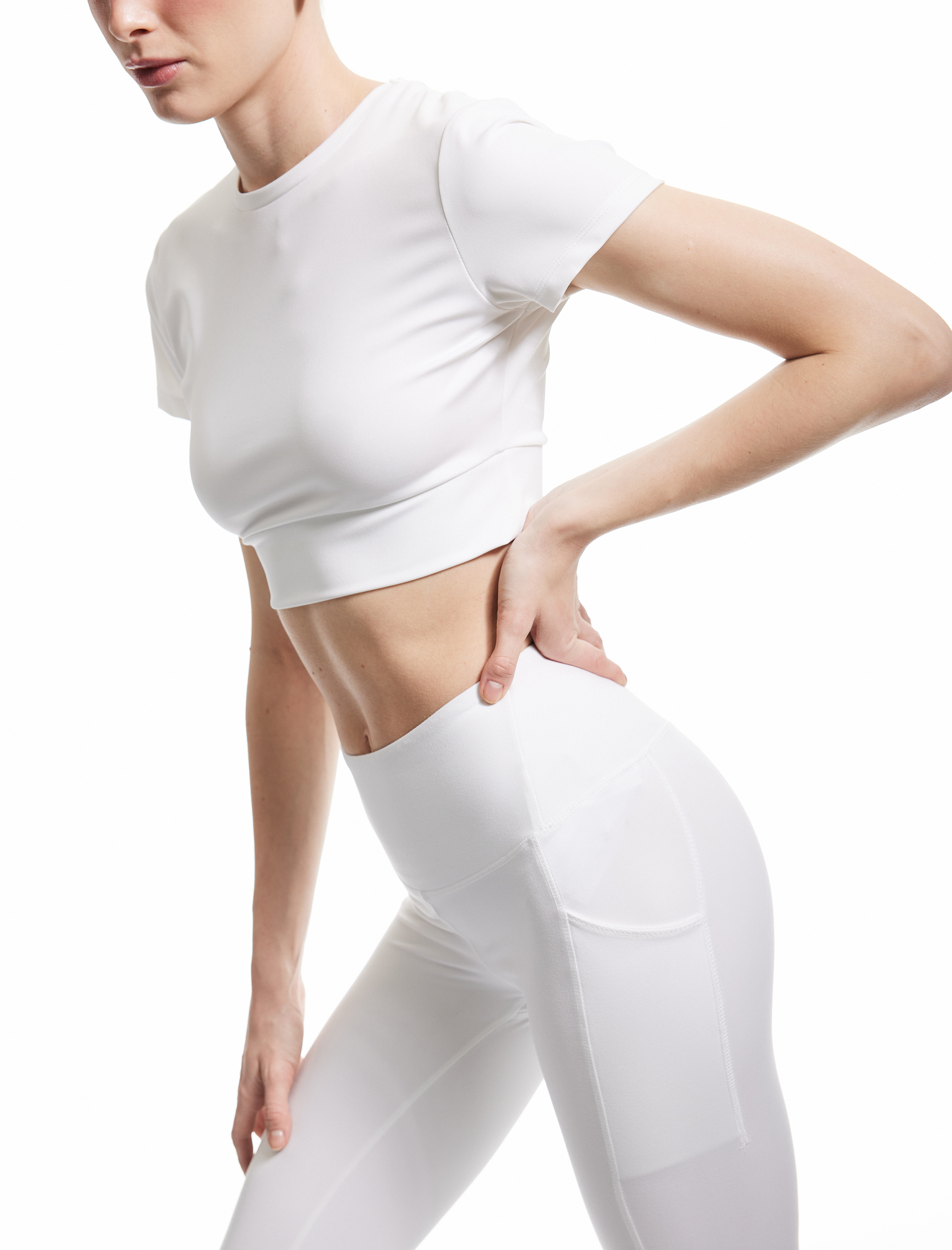   Yüksek Bel Cepli Dikiş Detaylı Slim Fit Spor Tayt