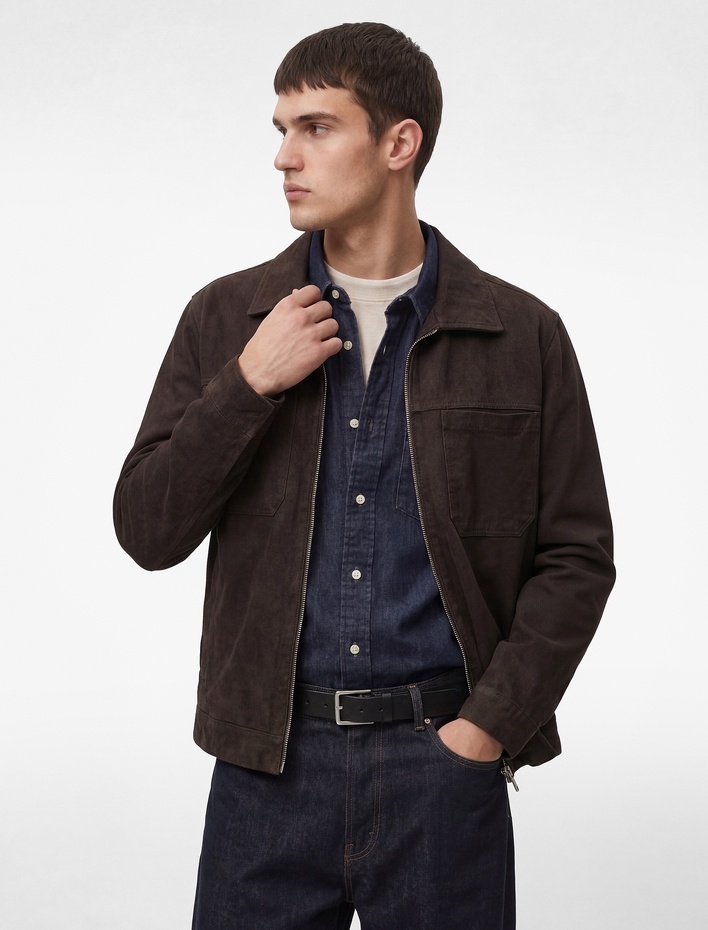  Regular Fit Uzun Kollu Cep Detaylı Fermuarlı Gömlek Ceket