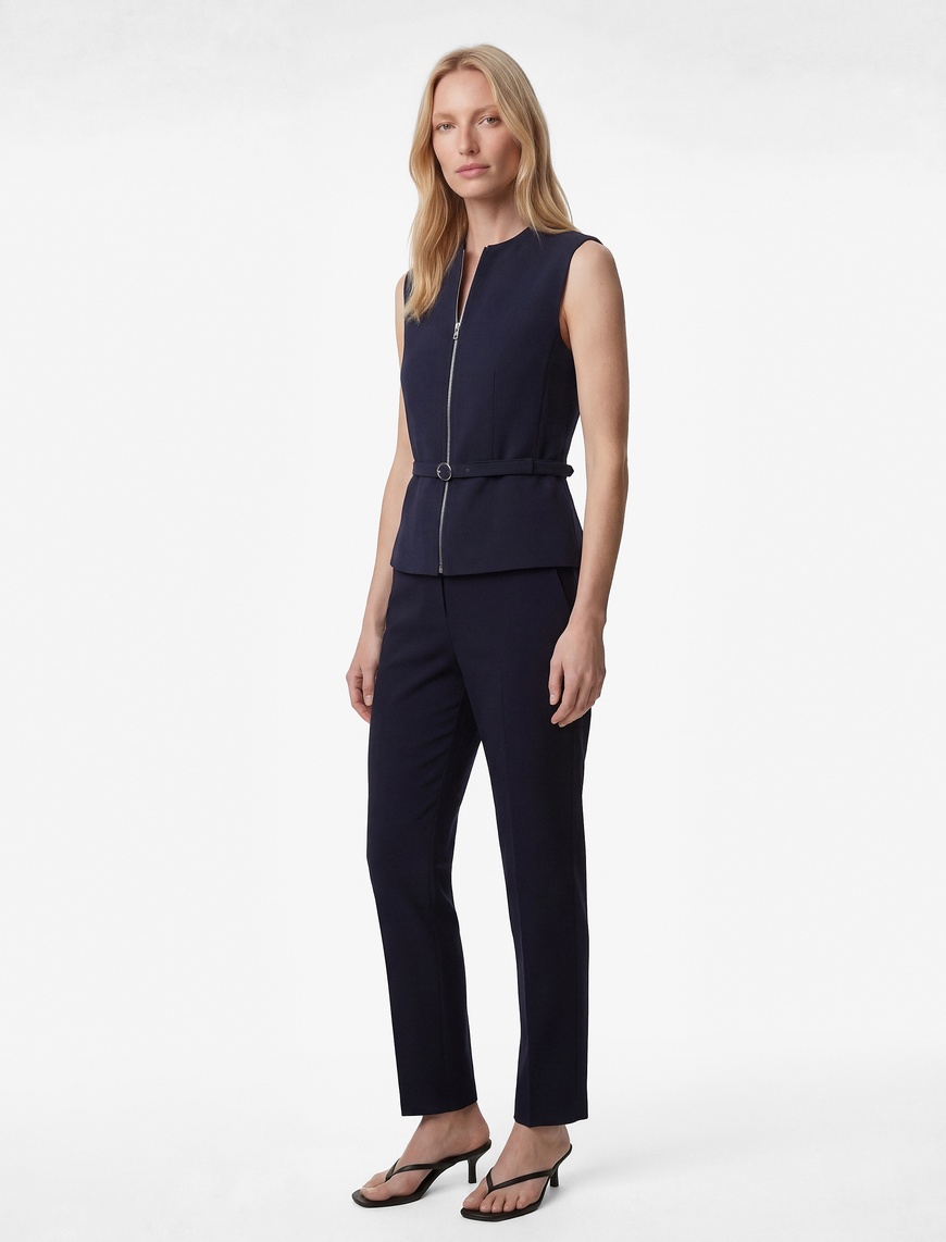 Koton Kadın Regular Fit Cep Detaylı Normal Bel Düz Paça Kumaş Pantolon