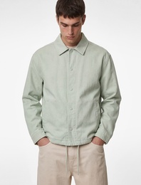 Pamuklu Cepli Uzun Kollu Gömlek Yaka Jean Ceket