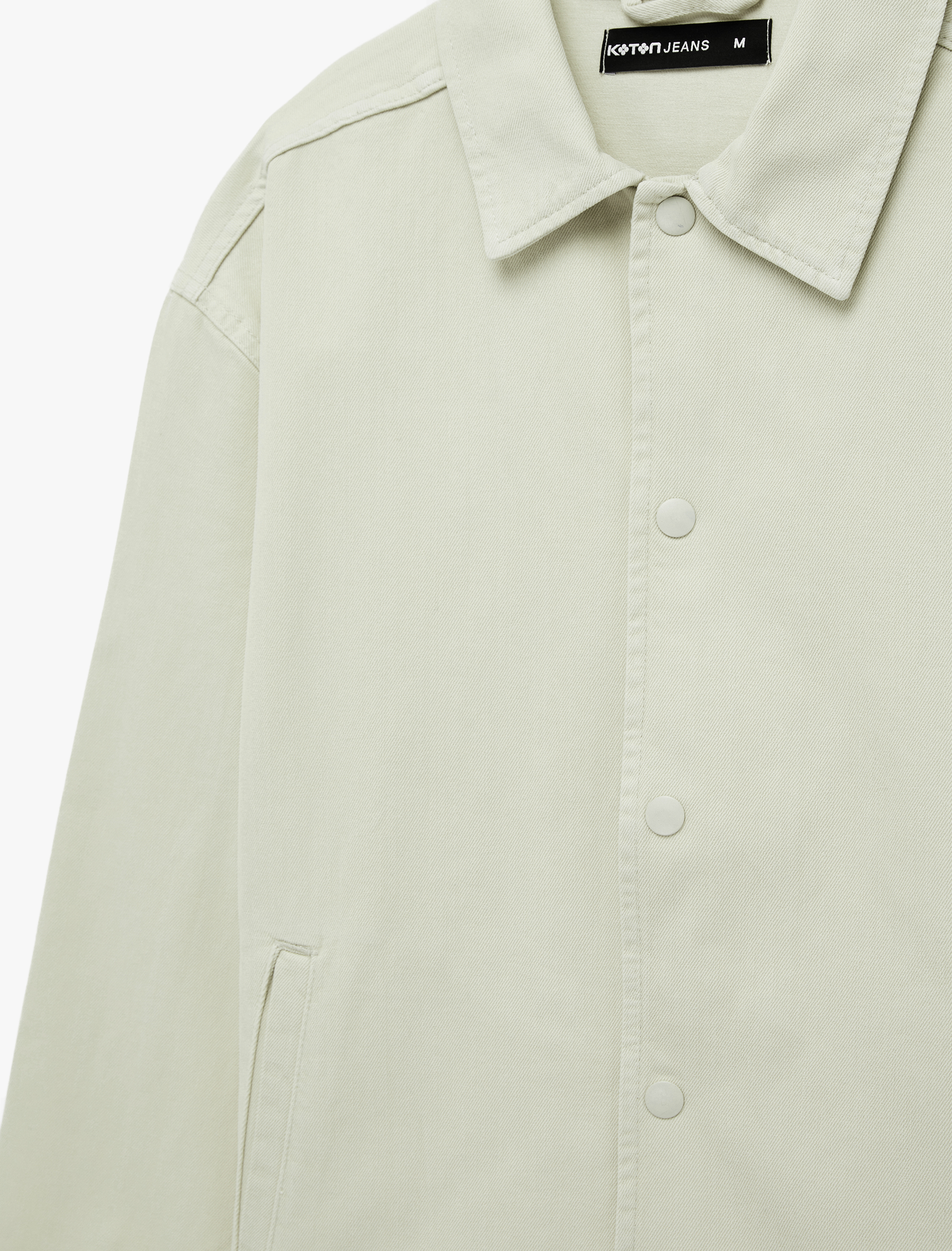   Pamuklu Cepli Uzun Kollu Gömlek Yaka Jean Ceket