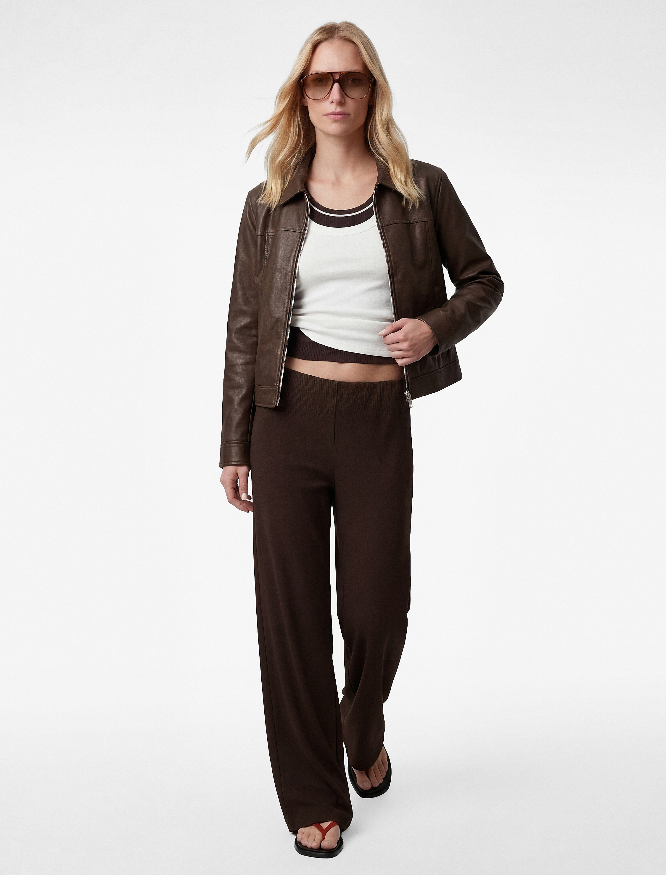 Standart Bel Geniş Paça Palazzo Pantolon - Görsel 2