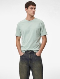 Regular Fit Kısa Kollu Bisiklet Yaka Pamuklu Basic Tişört