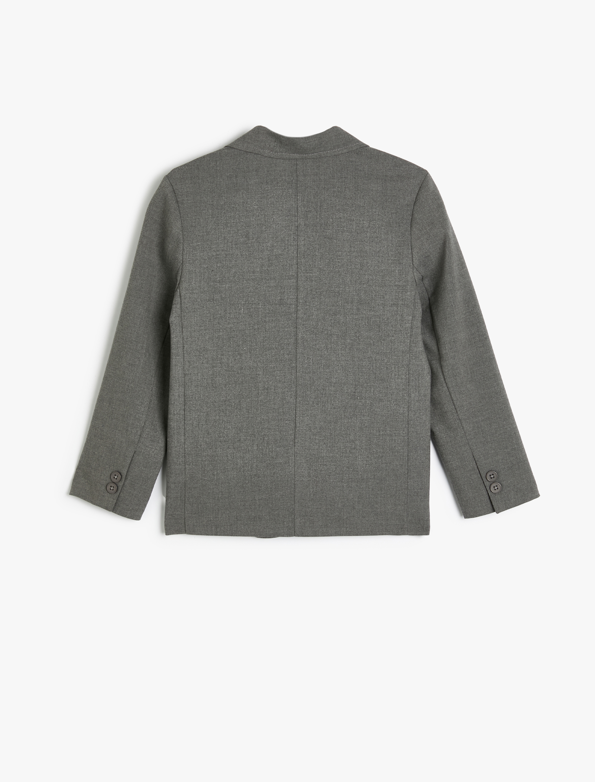  Erkek Çocuk Klasik Yaka Cep Detaylı Uzun Kollu Düğmeli Blazer Okul Ceketi