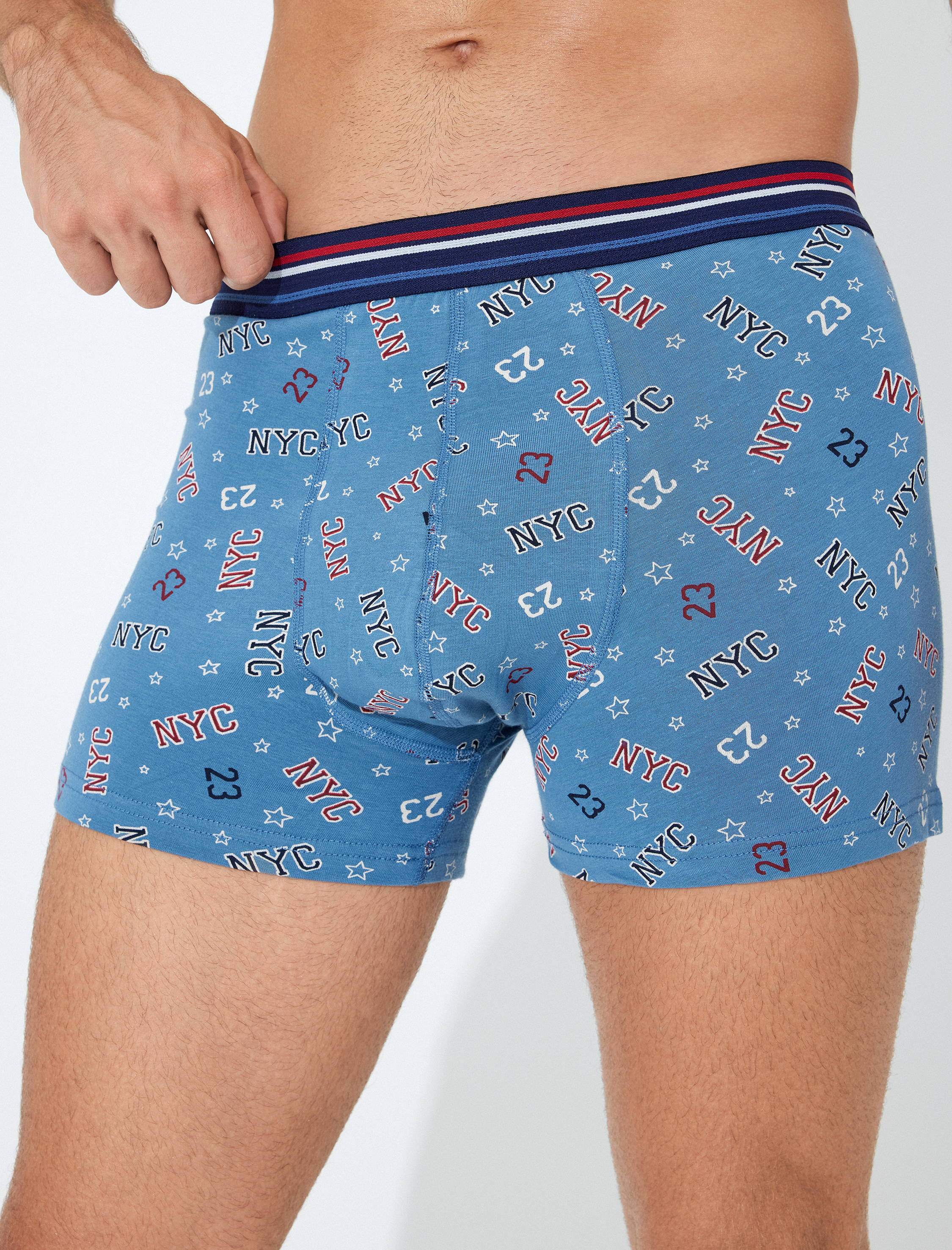   Slogan Baskılı Pamuklu 3'lü Boxer Seti