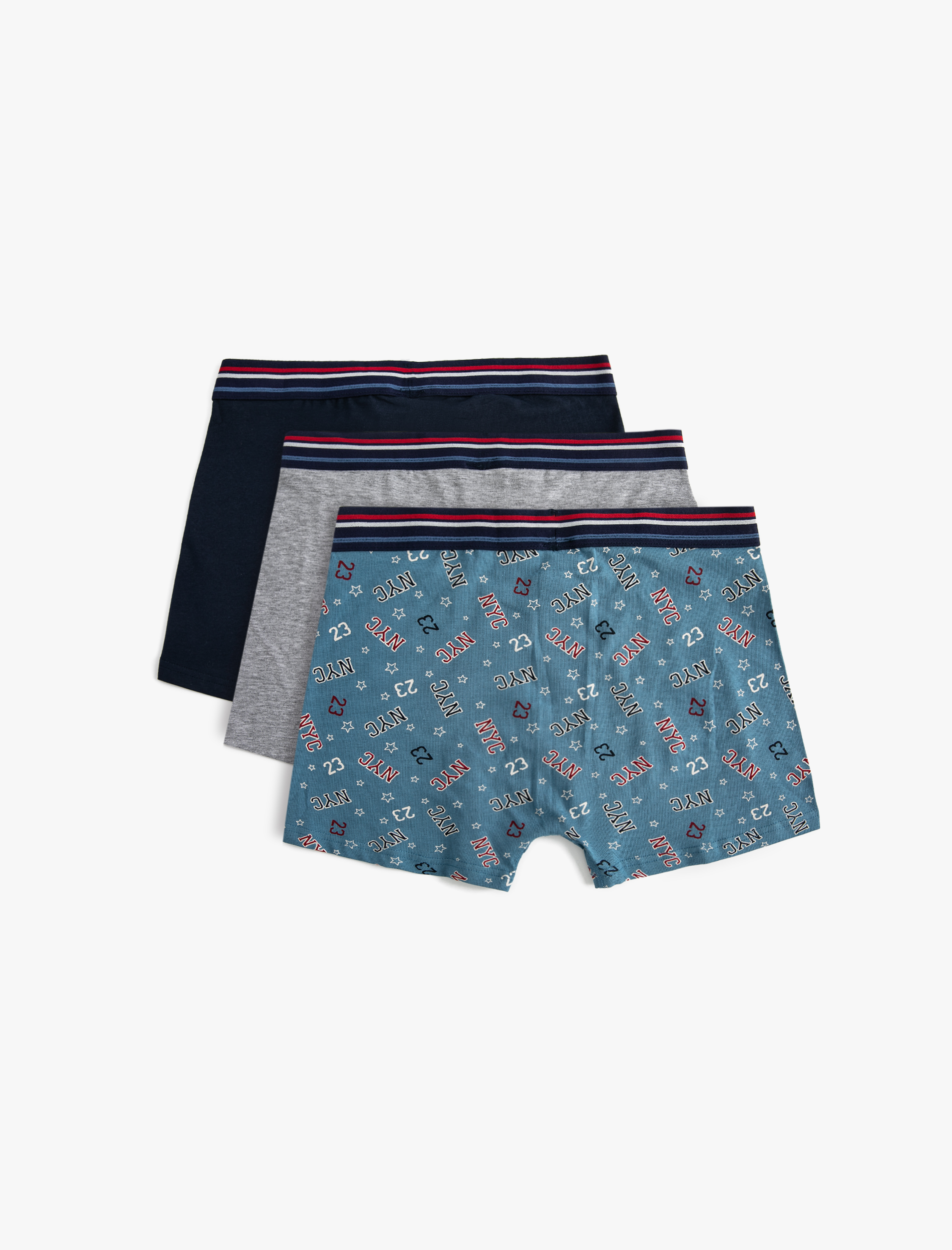   Slogan Baskılı Pamuklu 3'lü Boxer Seti