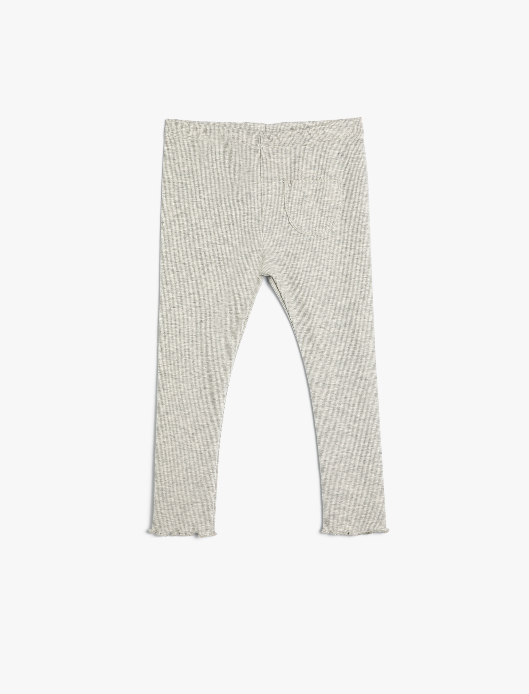  Kız Bebek Cep Detaylı Beli Lastikli Ribanalı Tayt