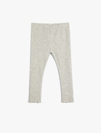 Cep Detaylı Beli Lastikli Ribanalı Tayt